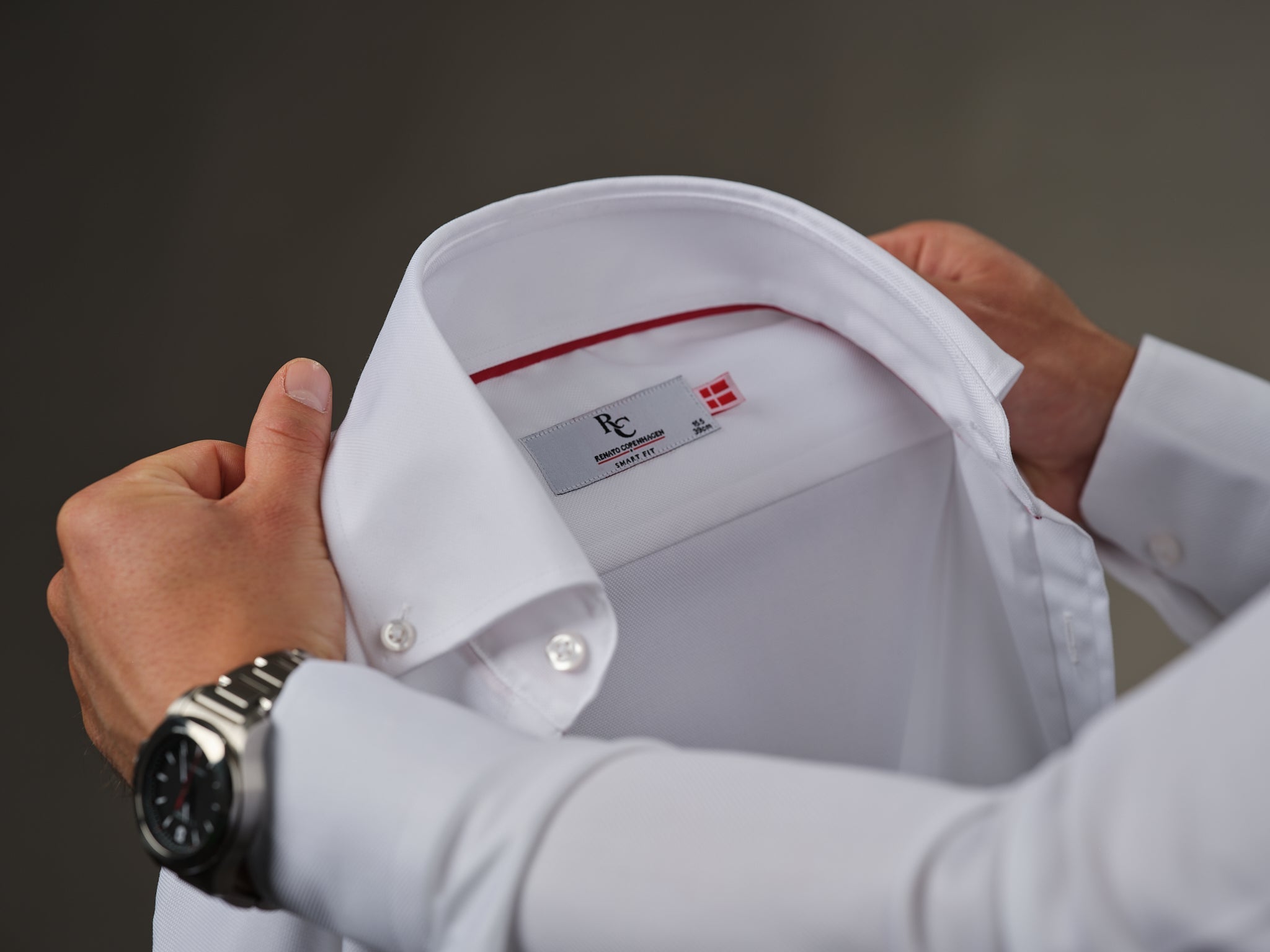 Kgs.Nytorv - White<br> Prestige Button Down - Renato CopenhagenKgs.Nytorv - White<br> Prestige Button DownRenato Copenhagen